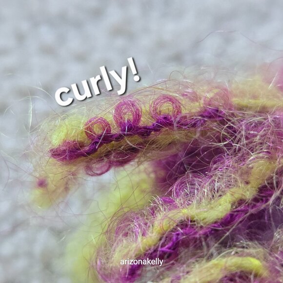 NWOT Wool & Mohair Curly Scarf Avoca Purple Turquoise - Picture 5 of 14